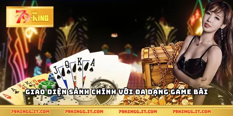 Giao diện sảnh chính với đa dạng game bài